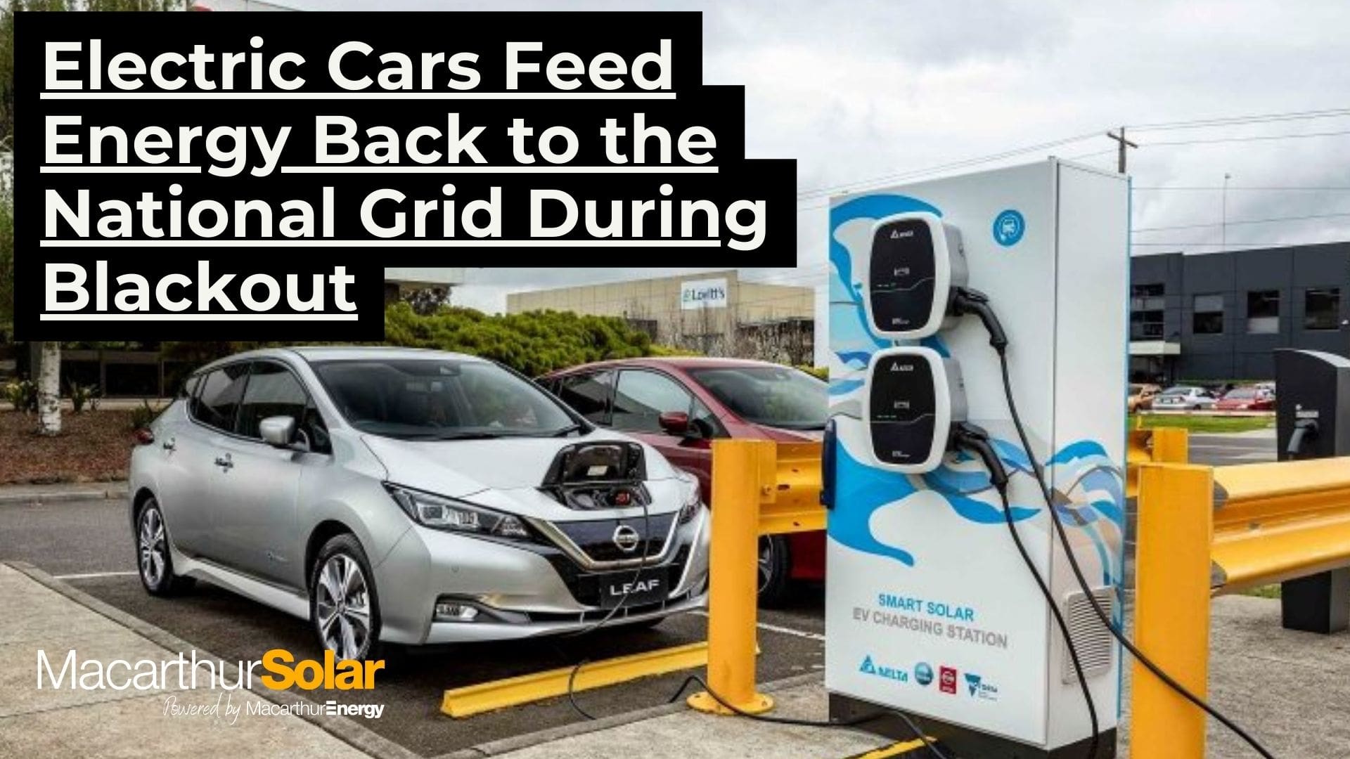 electric cars feeding energy back to the national grid.